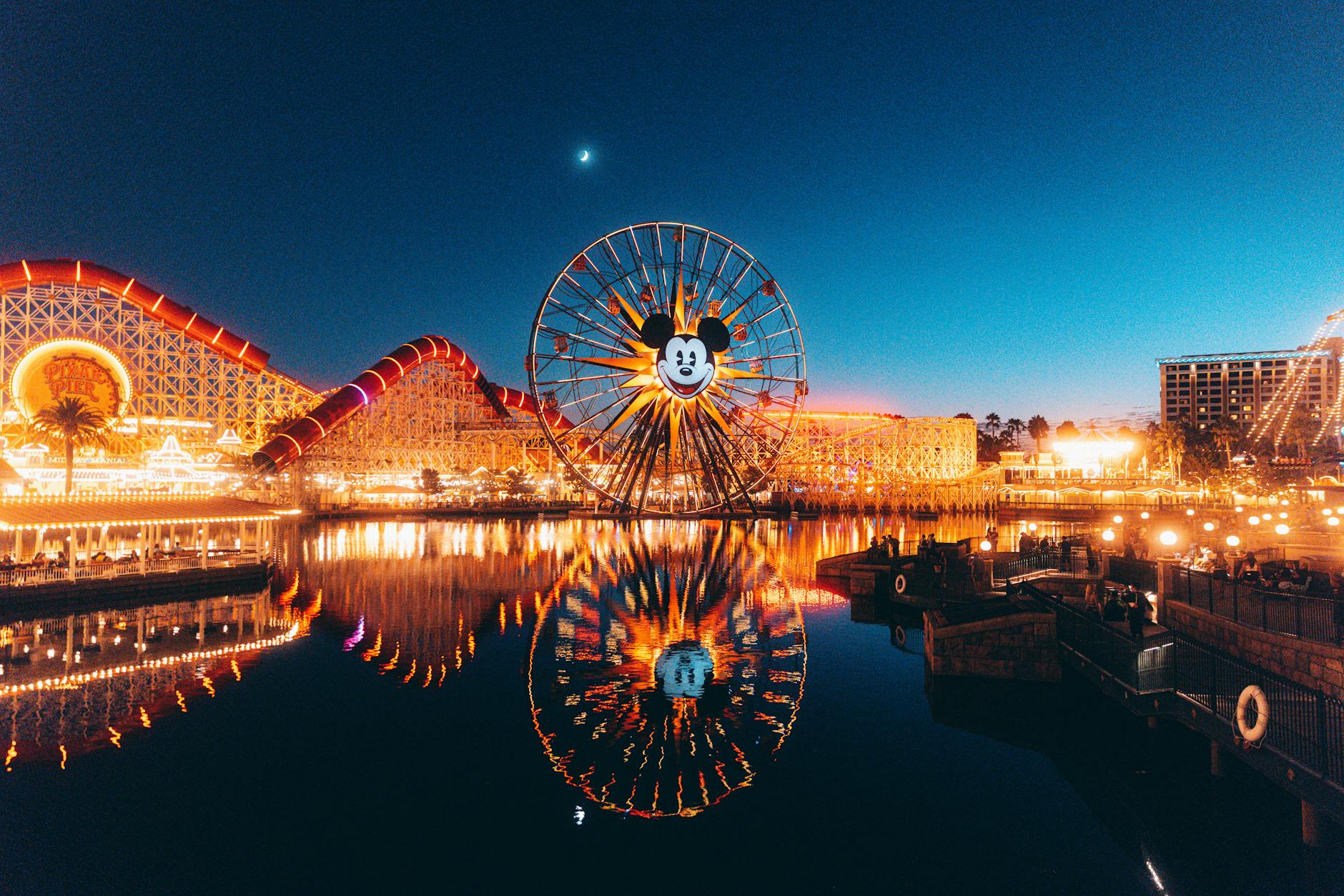 the pixar pier in disneyland drive california usa
